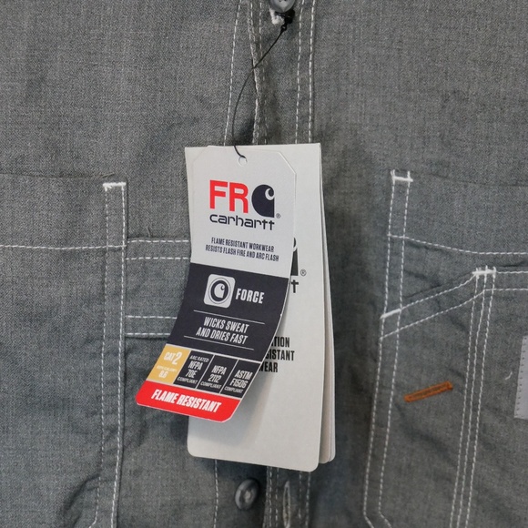 BNWT FLAME-RESISTANT CARHARTT LOOSE FIT LONG-SLEEVE BUTTON-FRONT SHIRT SIZE L - Picture 3 of 13